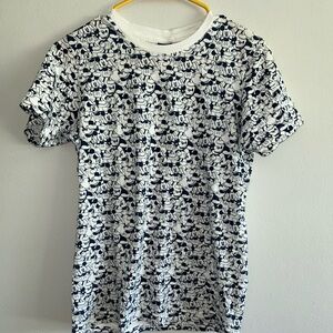 Disney Kid’s White and Blue Graphic T-Shirt Mickey Mouse Top Sz S